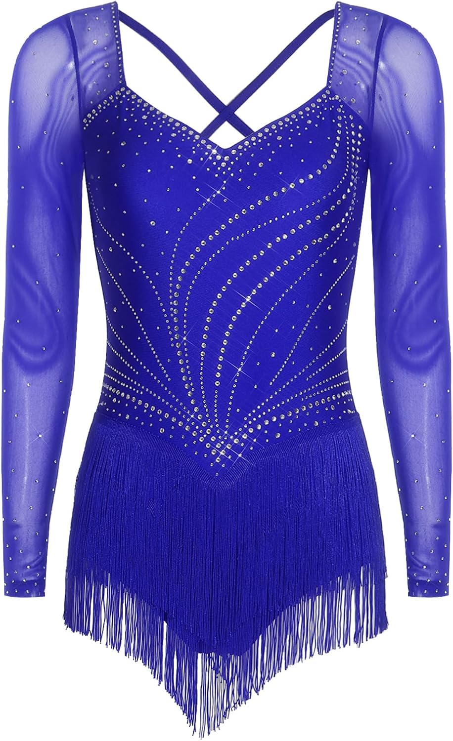 Shinsto Women's Long Sleeve Latin Dance Costume Tango Jazz Dance Dress Rhythmic Gymnastics Leotards