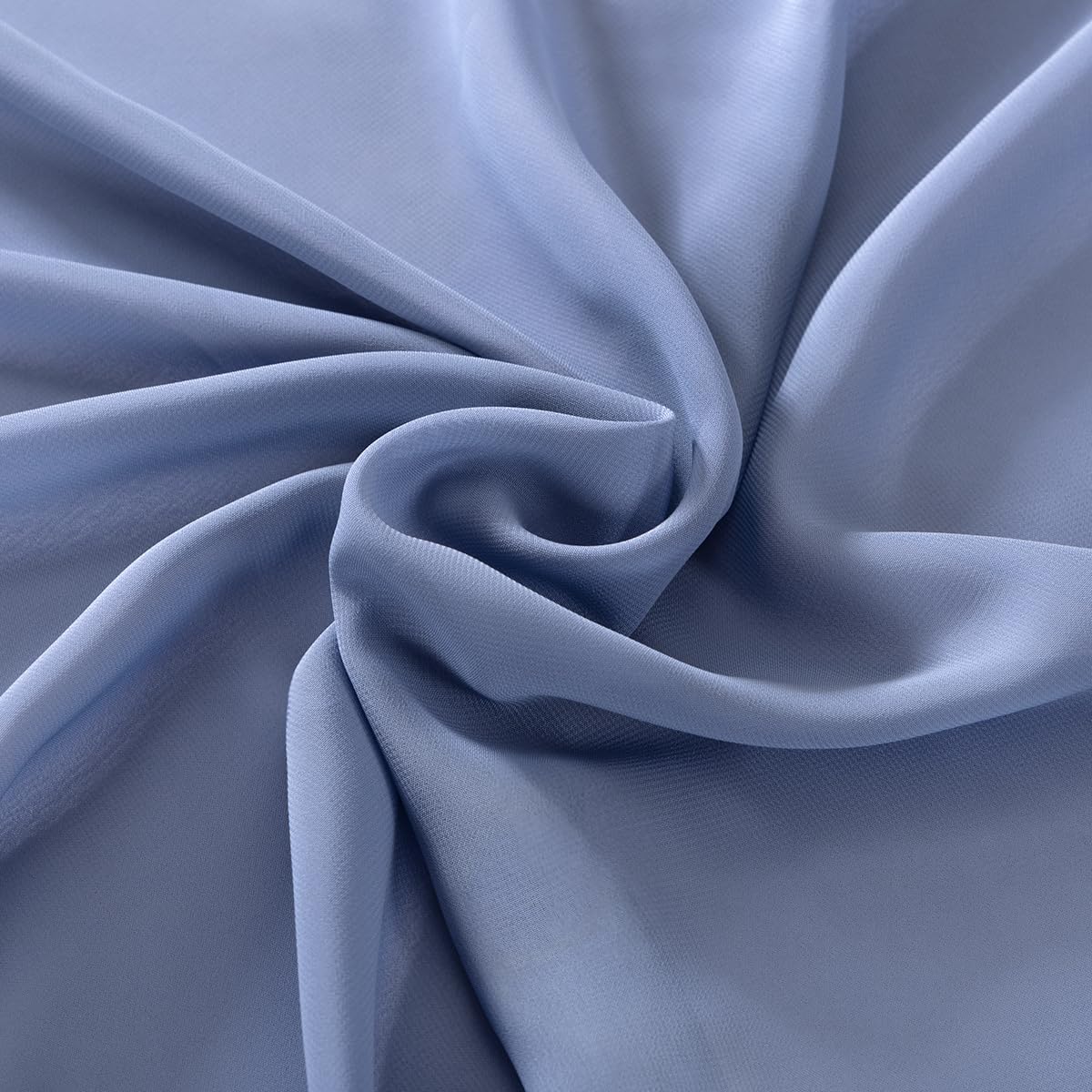 MLMC Dusty Blue Chiffon Fabric by The Yard Pre-Cut Sheer Chiffon Arch Fabric 10 Yards Airy Continuous Draping Panels 60 inch Wide for Wedding Backdrop Craft Ceiling Decor