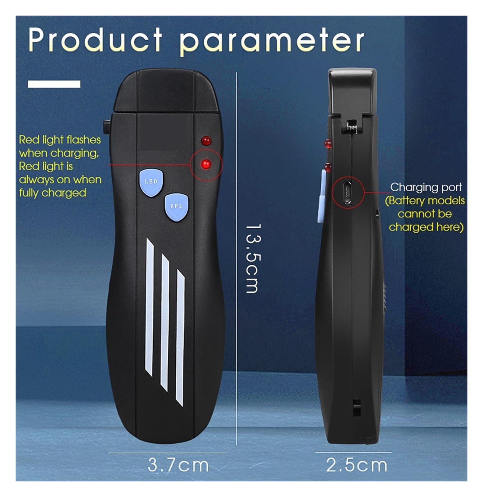 Mini localisateur visuel de défauts FTTH, testeur câble à fibres optiques VFL rechargeable 1/10/20/30/50 mW Interface SC/FC/ST 2,5 mm Inspection de circuits