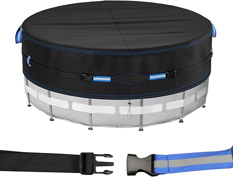 12FT Round Pool Cover for Above Ground Pools,Windproof,UV Protection