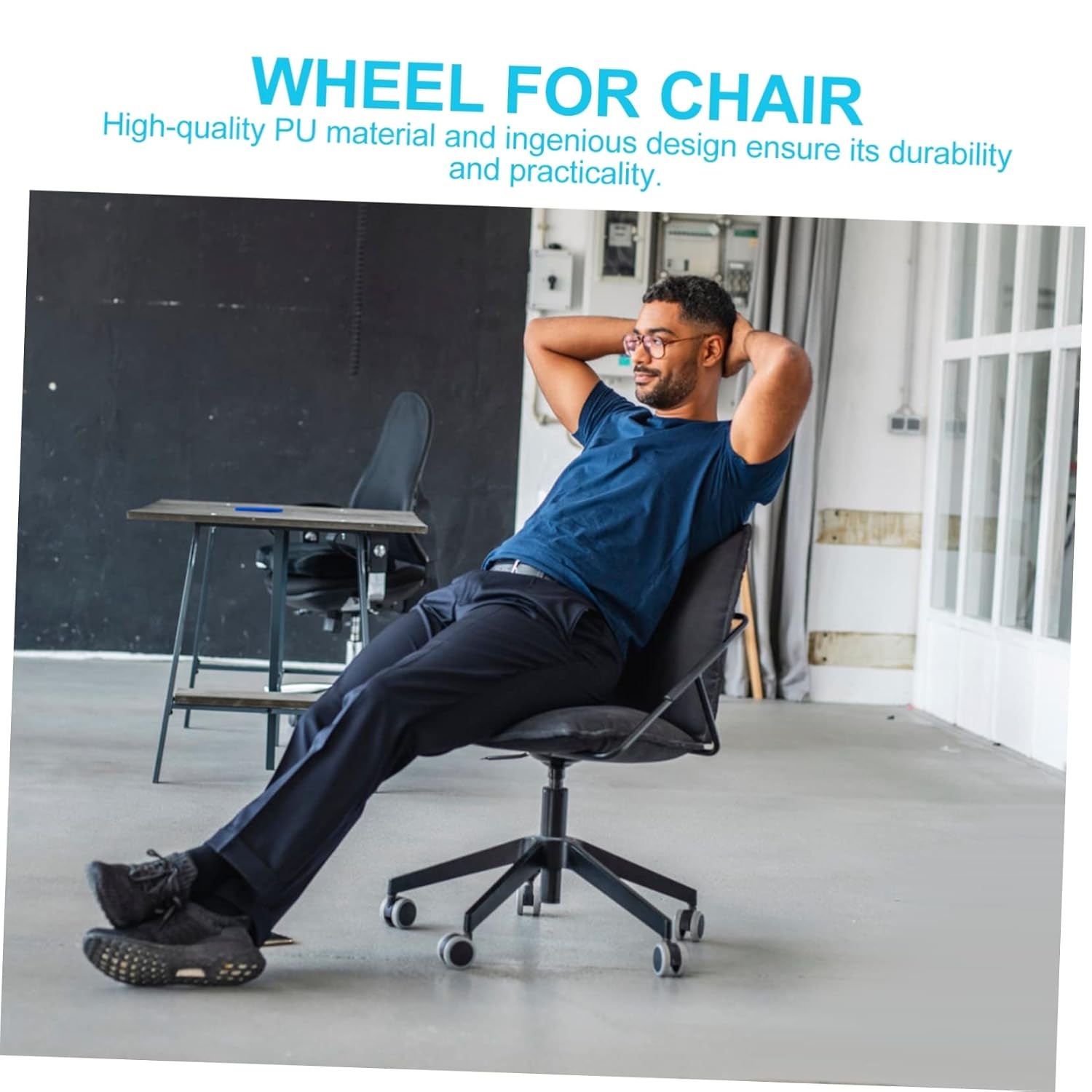OSALADI 5pcs Office Chair Wheels Pu Caster Wheels for Smooth Rolling Hardwood Tile Carpet Floors Easy Installation and Silent Design