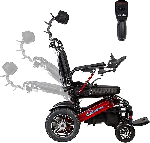 Silla de ruedas eléctrica reclinable de 500 W, silla de ruedas eléctrica plegable de 20 pulgadas para adultos con control remoto, silla de ruedas