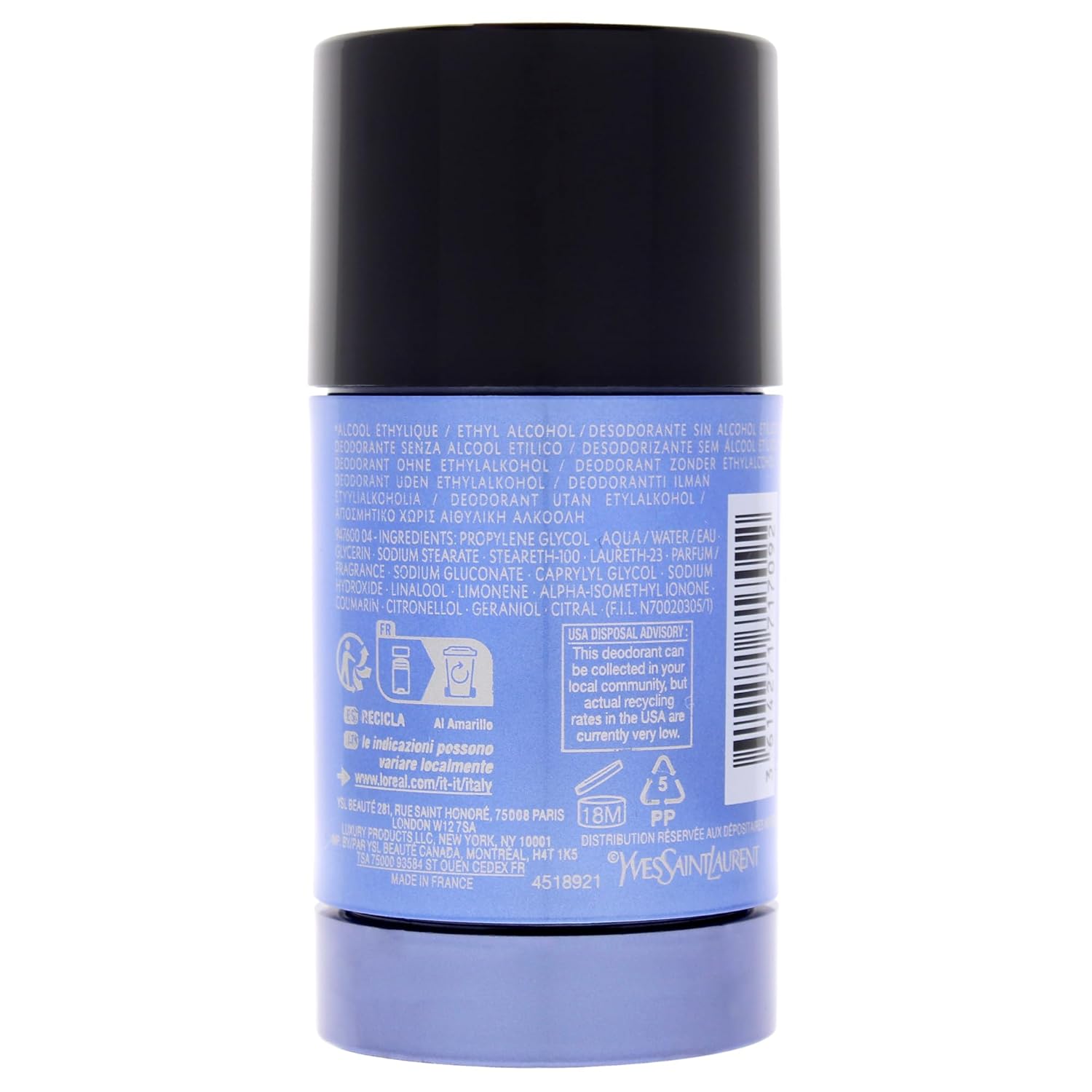 Y by Yves Saint Laurent for Men - 2.6 oz Deodorant Stick