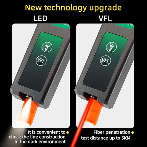 Miniatura 3 de Identificador de fibra óptica + VFL + luz LED OFI Detector de fibra viva 900-1650nm Identificador de cable de fibra SM y MM