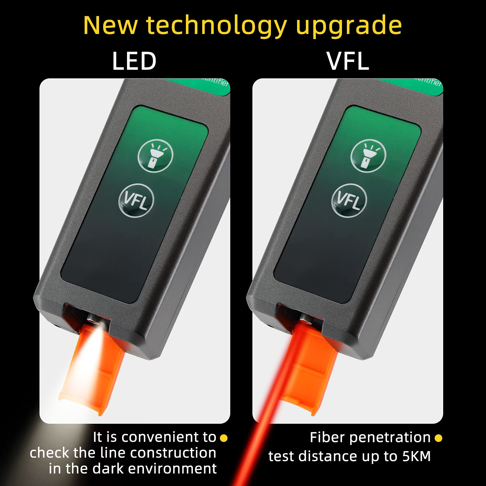 Glasfaser-Identifikator + VFL + LED-Licht OFI Live Fiber Identifier Detektor 900-1650nm SM und MM Fiber Cable Identifier