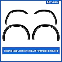 Vista 2 de Tyger Auto Fender Flare compatible con Dodge Ram 1500 2002-2008; 2003-2009 2500 3500 6.5 pies, estilo de fábrica pintable negro de textura fina, 4