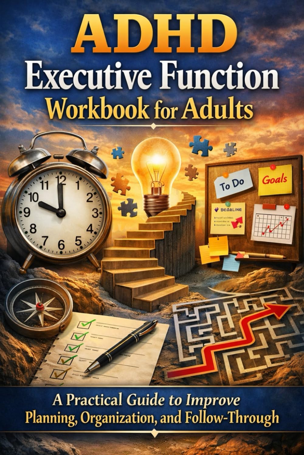 ADHD Executive Function Workbook for Adults: A Practical Guide to Improve Planning, Organization, and Follow-Through
