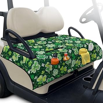 Golf Buggy Seat Cover with Storage Bags Portable EZGO Golf Seat Protecter Universal for 2-Person Seats Club Car
