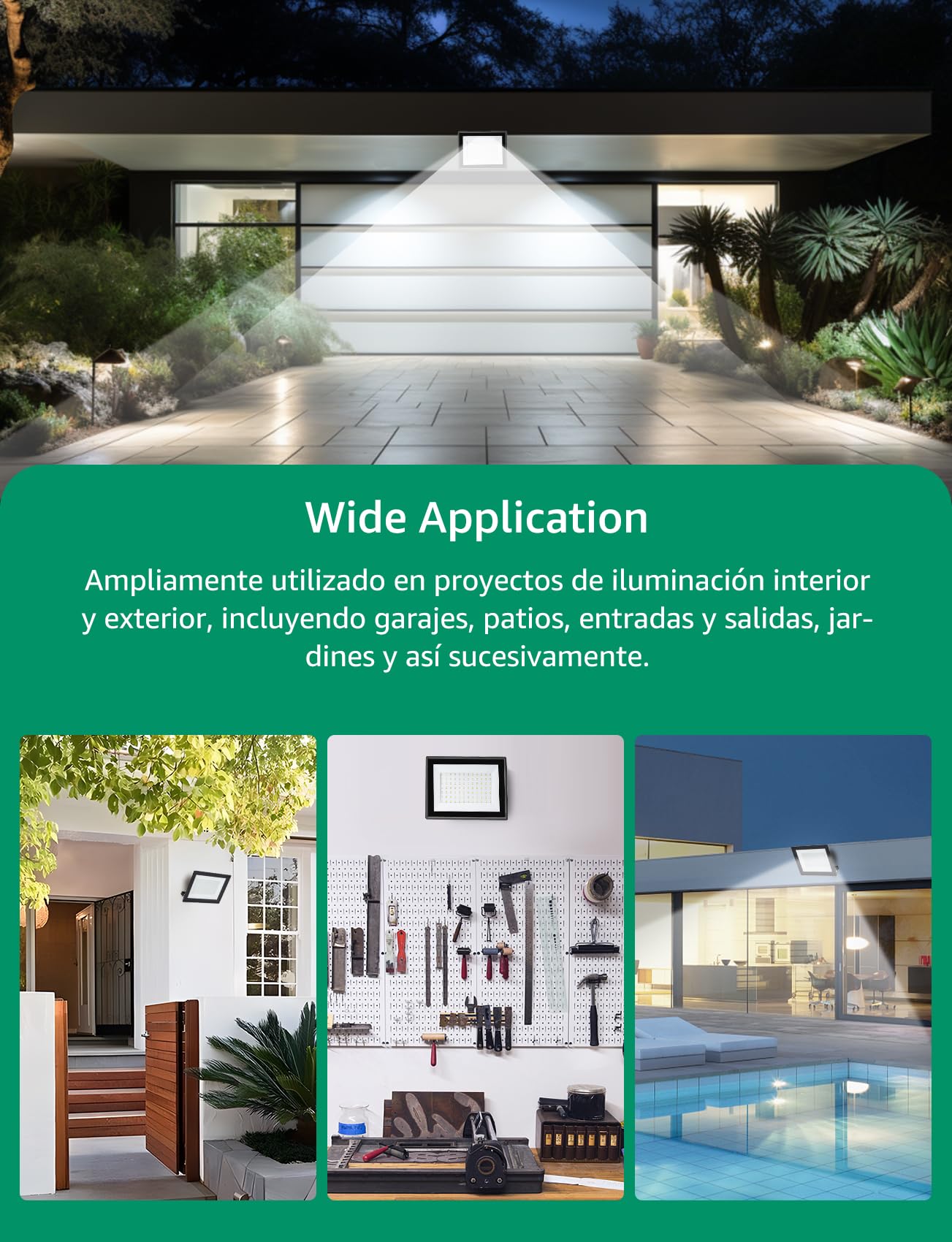Aigostar Foco LED Exterior 70w 6300LM, Impermeable IP65, 6500K, 4 pcs | Foco Proyectore LED Exterior Impermeable IP65 Focos LED Exterior 6500K Blanco Frío para Garaje,Jardín,Patio,Parque