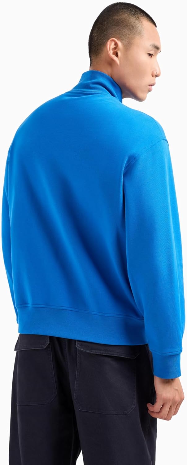 Armani Exchange mens Logo Cotton French Terry Full Zip Sweatshirt - Image 3