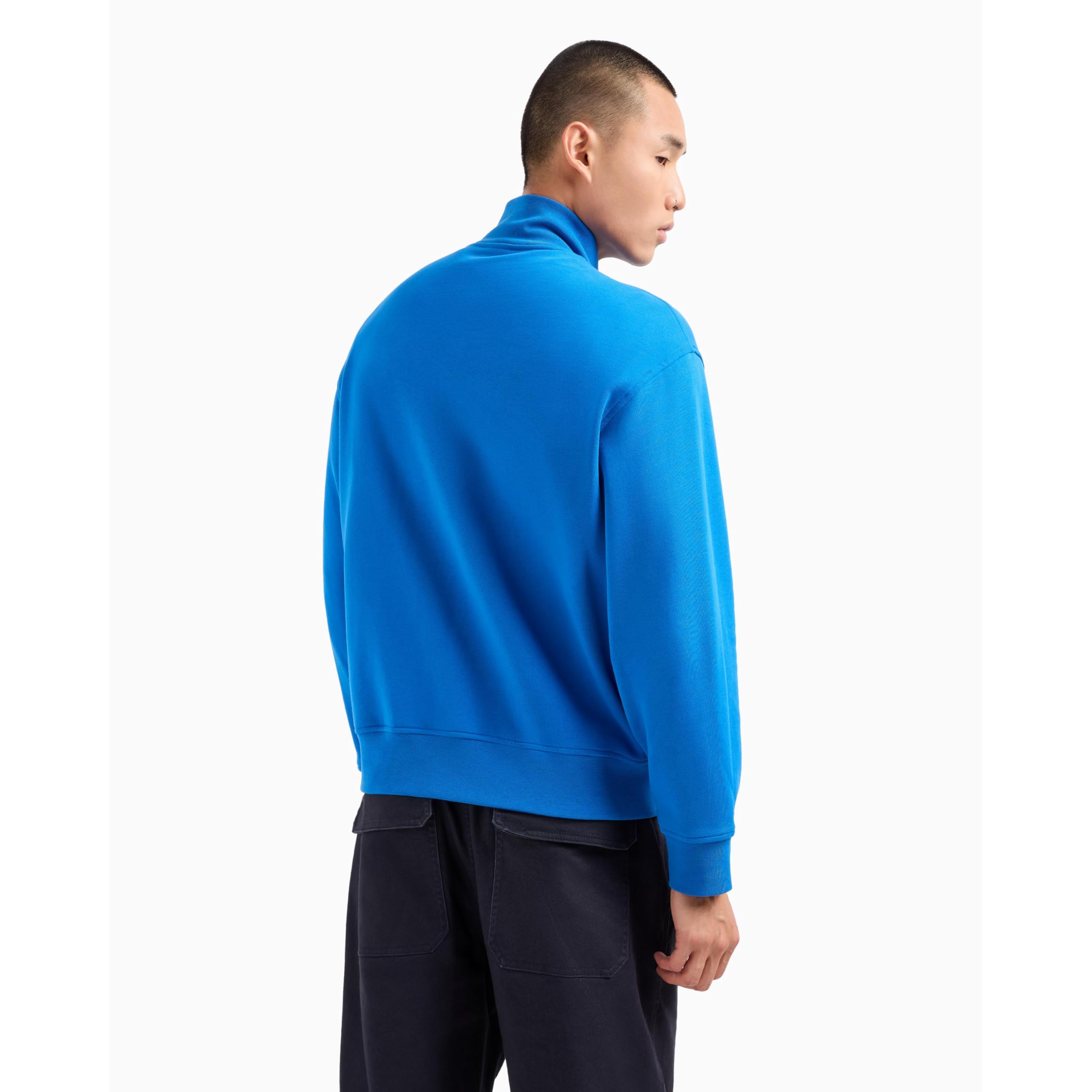 Armani Exchange AX Logo Cotton French Terry Full Zip Sweatshirt Maglia di Tuta Uomo
