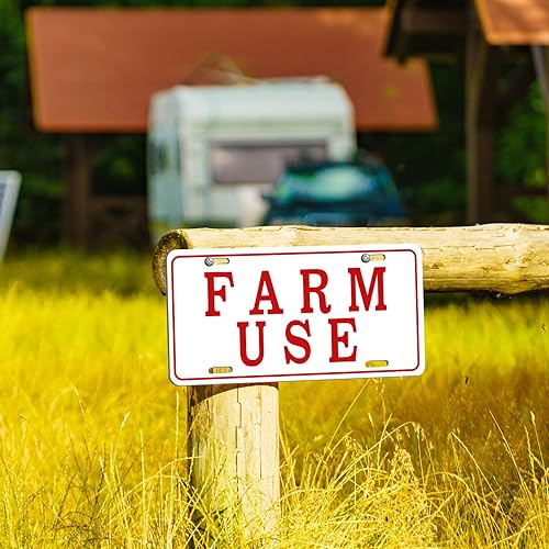 Miniatura 7 de Blulu 4 letreros reflectantes de aluminio para uso agrícola, placa de matrícula de uso agrícola, resistente a la intemperie, fácil de instalar, 12 x