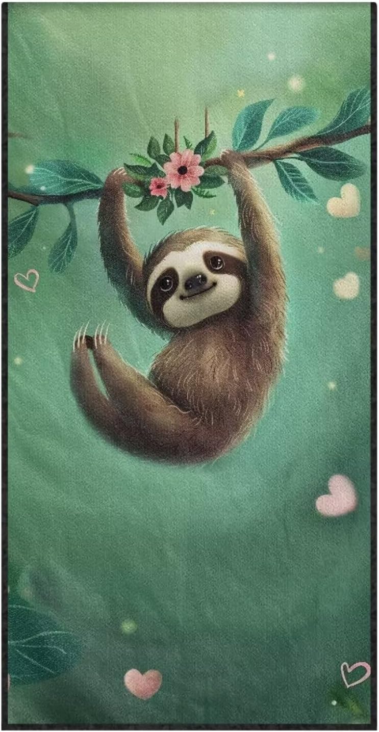 Renewold Sloth Seat Towel Cover for Car Towel Blanket for Running Yoga Workout Outdoor Sport Car Seat Protector Pads Automotive Interior Accessories Beach Blanket Mat with Storage Bag