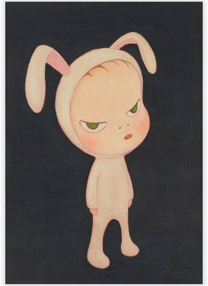 Amazon.co.jp: 有名な奈良美智ポスター《ウサギのエルフ》ウォール