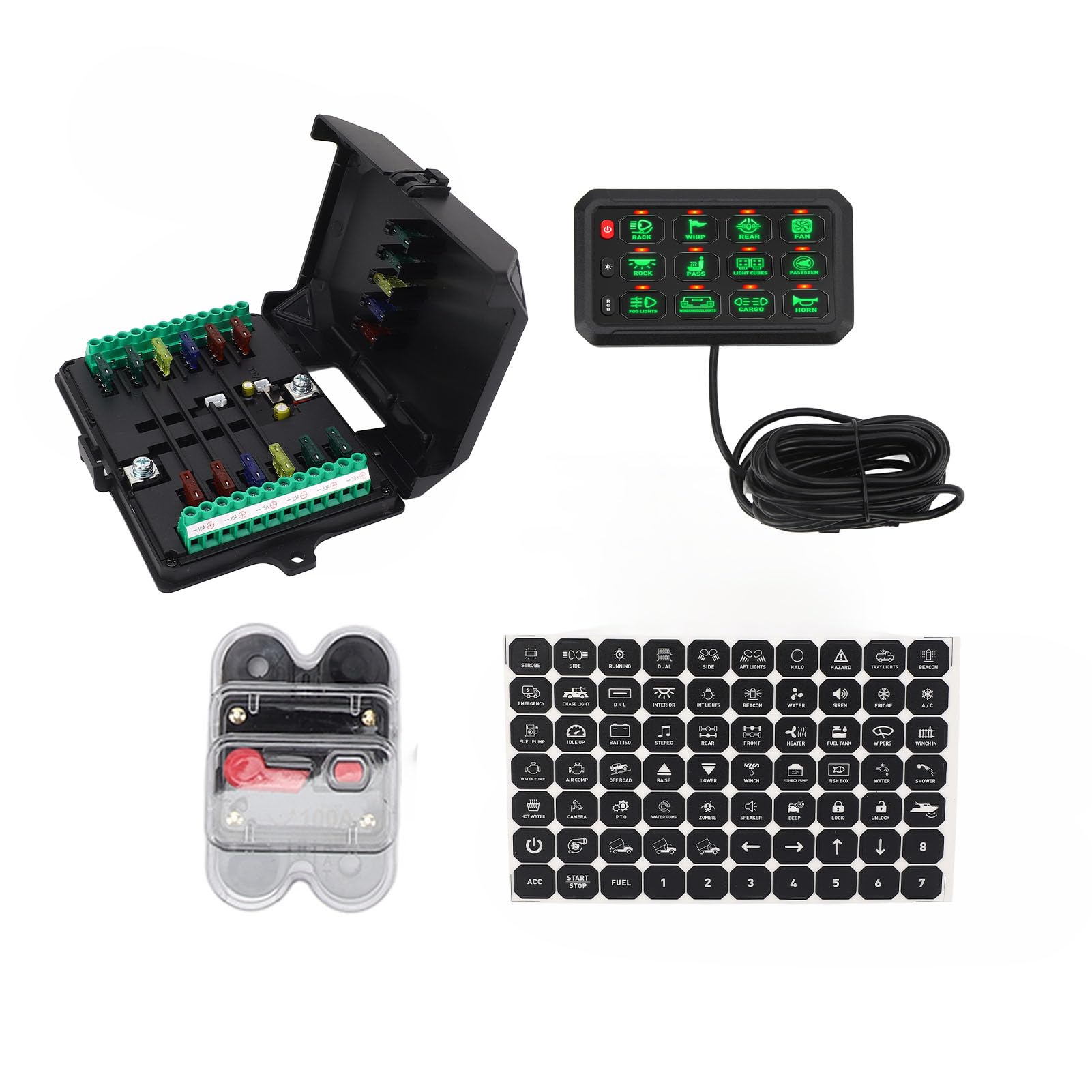 Interruttore Momentaneo RGB Auto Pannello Interruttori 12 Vie Auxbeam RB120 - Controllo LED Auto E Barca RGB Pannello Controllo Accessori Auto - Foto 10
