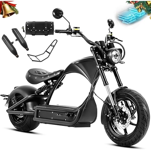 eAhora Upgraded M1P Pro Peak 6000W 50MPH Electric Motorcycle for Adults 55 Miles Long Range 60V 42AH 2 Persons Electric Moped Dual Batteries 110Miles Dual Hydraulic Brake Street Legal Motorcycle