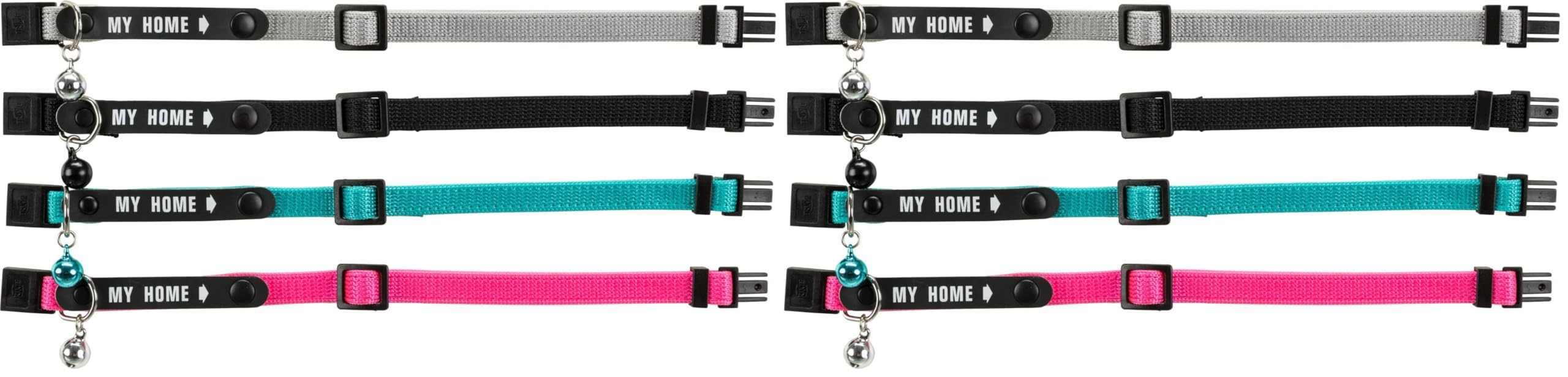 TRIXIE Collar para Gatos con Placa identificativa para Gatos, Colores Surtidos. 1 Unidad. (Paquete de 2)
