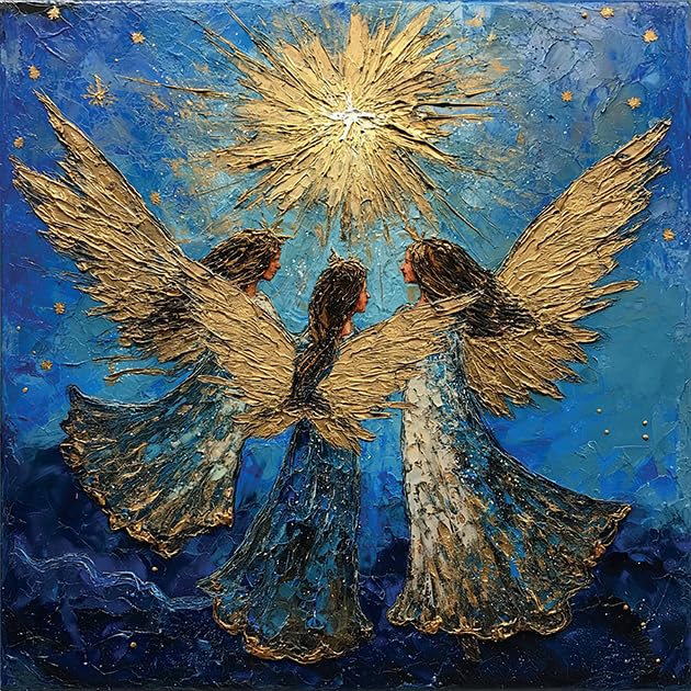 Noel Tatt Charity Christmas Cards Pack of 10 Angels and Star of Bethlehem