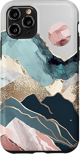 Miniatura 1 de Funda colorida para iPhone 11 Pro Boho Chic Floral Paisaje Naturaleza Montañas