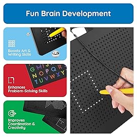 PicassoTiles 2PK 4-in-1 Magnetic Drawing Board 12x10 inch Large Magnet Tablet Pad with 4 Facings Lowercase & Uppercase Alphabets, Numbers, & Freestyle STEM Learning Writing Reading Playboard PTB06
