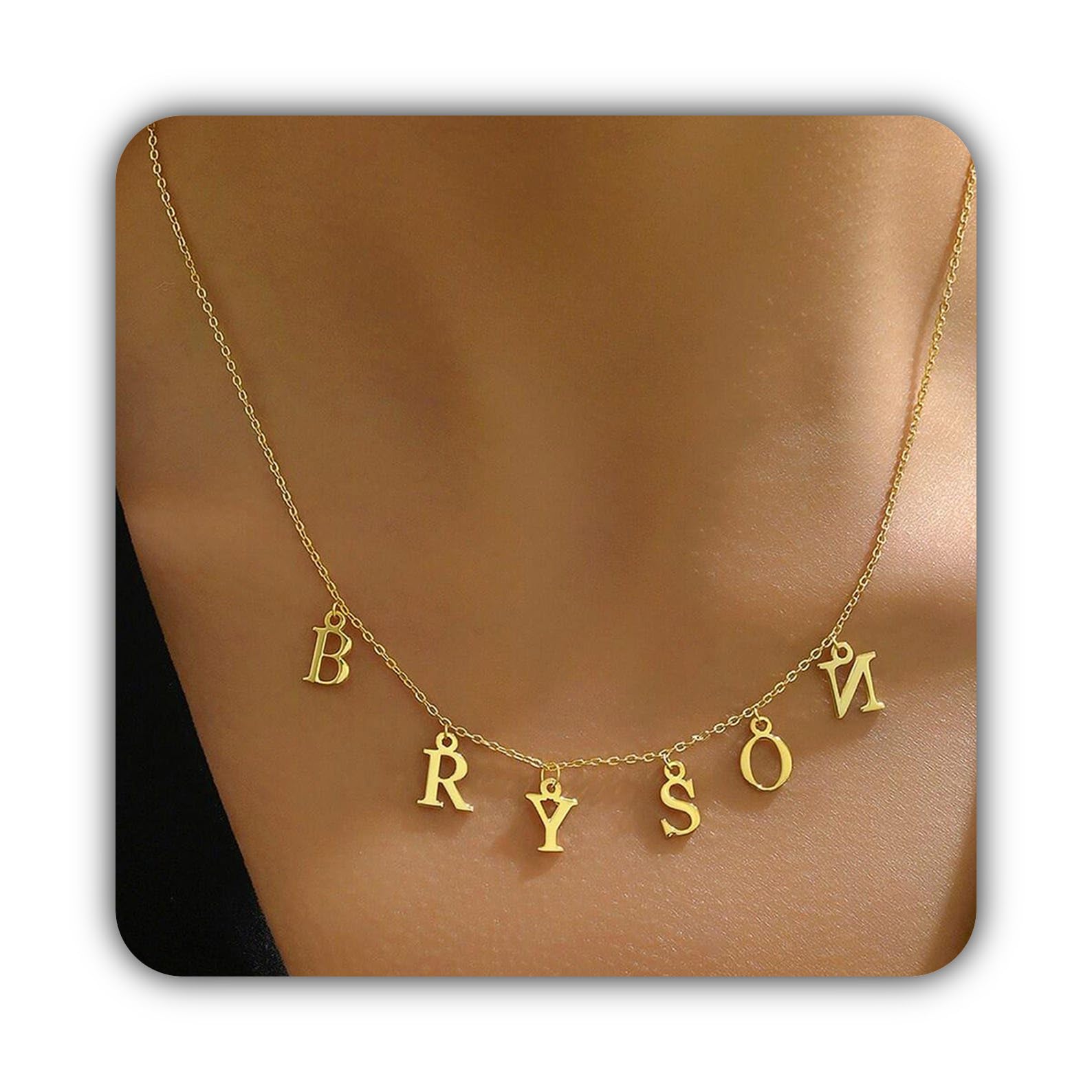 Collana personalizzata con iniziale o nome, girocollo con lettera fatto a mano