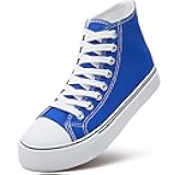 Womens High Top Canvas Sneakers,Lace-up Canvas Shoes,Casual Tennis Walking Shoes
