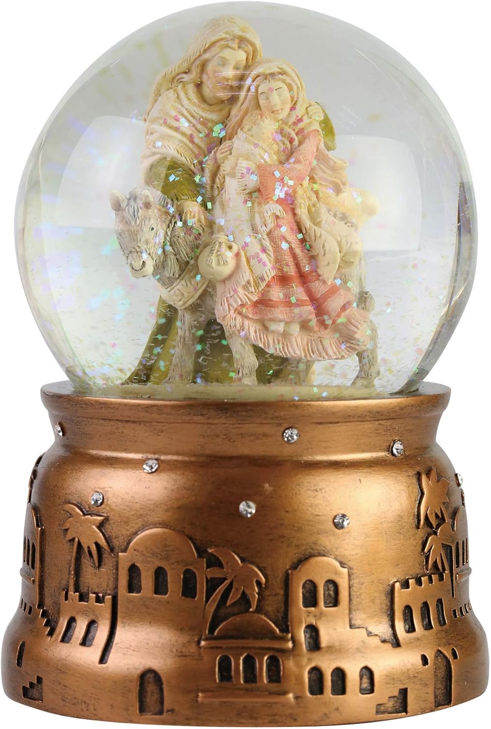 Enesco Heart of Christmas Holiday Holy Family Musical Waterball, 5.91 Inch, Multicolor