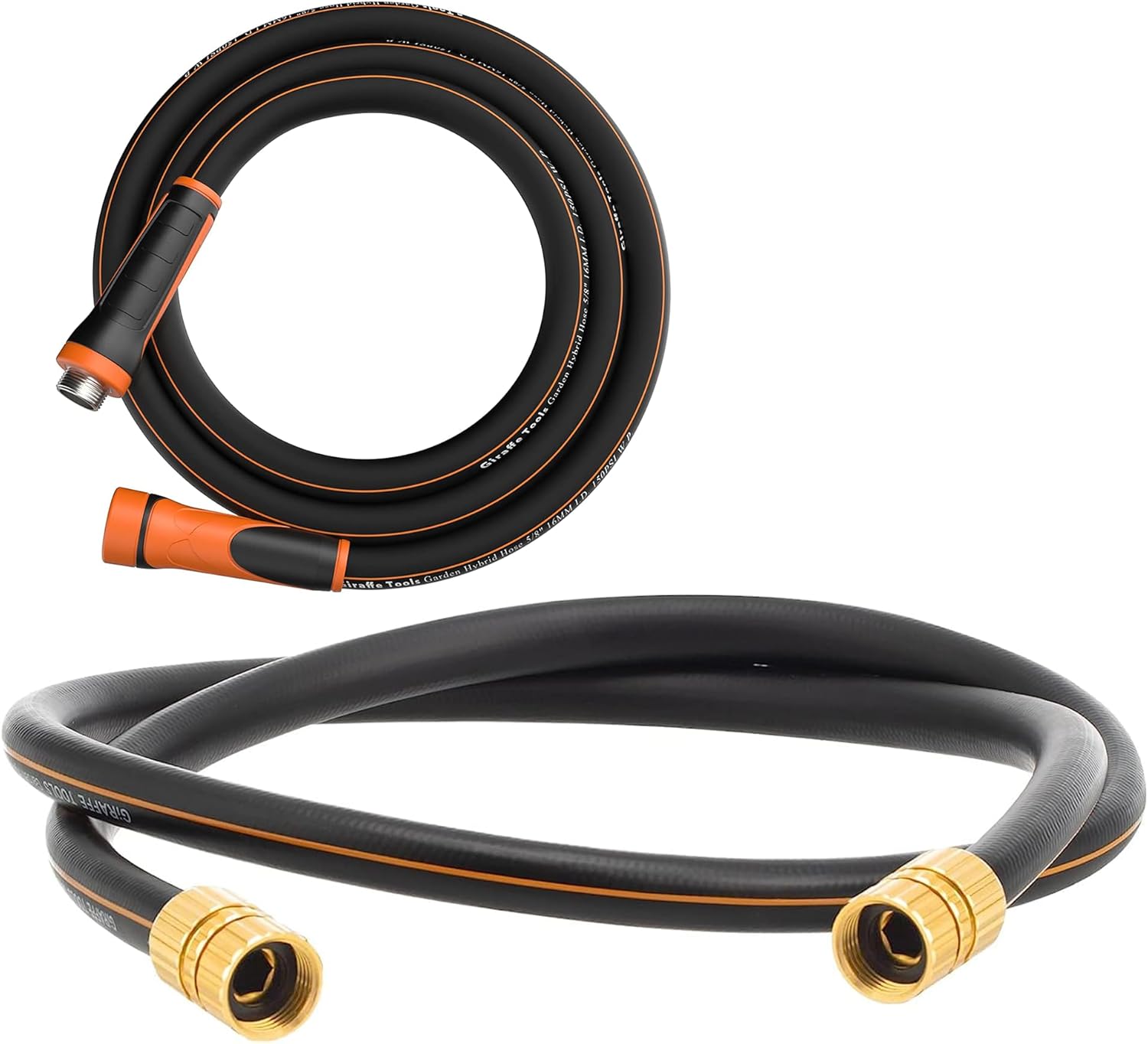 Giraffe Tools Garden Leader Hose 10ft x 5/8" with Swivel Handle, Male to Female Fittings and Leader Hose 5/8" x 6ft, Custom Length, Double Female Fittings