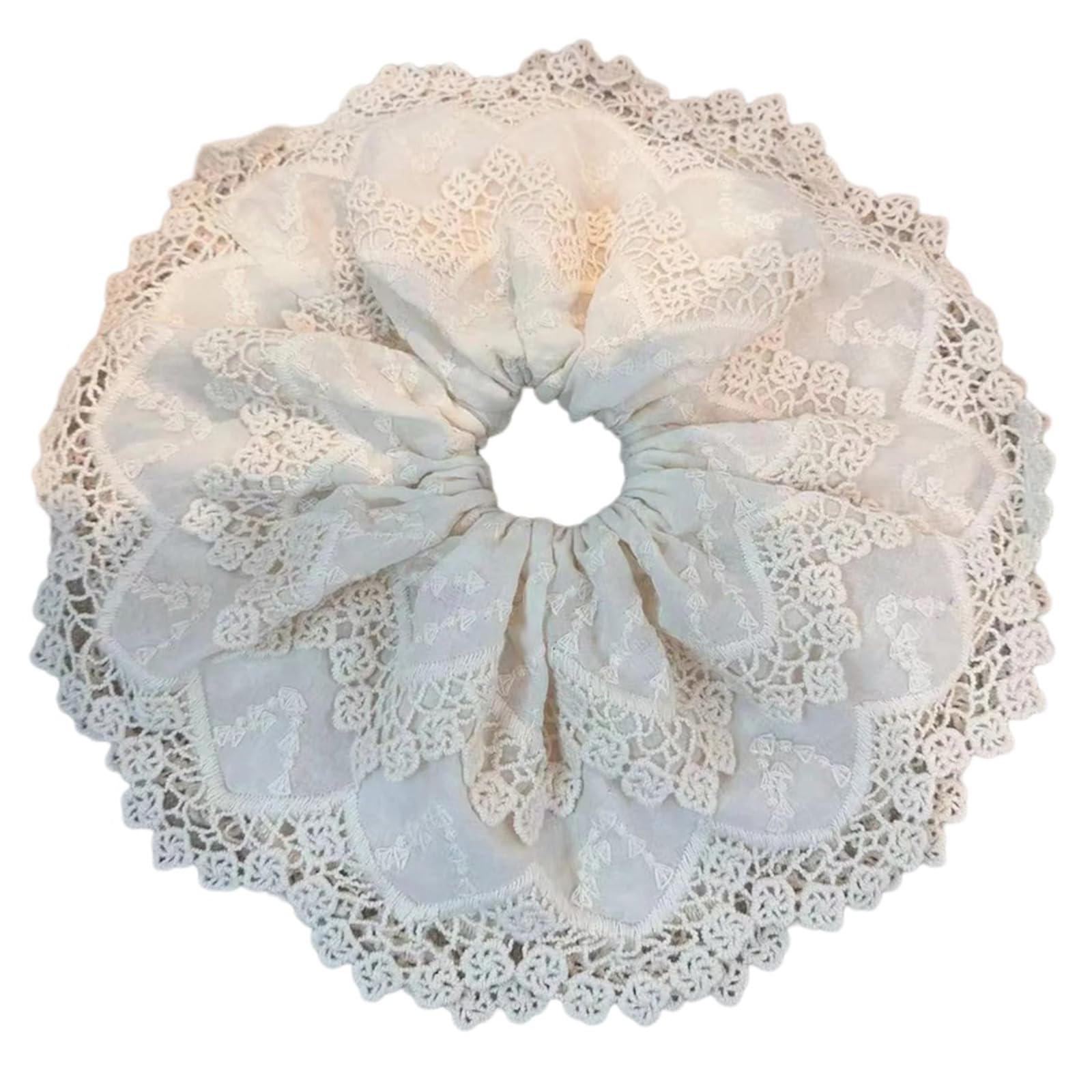 Fentency DoubleLayer Lace Hair Scrunchies Thick Updos Oversized Scrunchy Elegant Hair Rope Scrunchy Women PonytailHolder