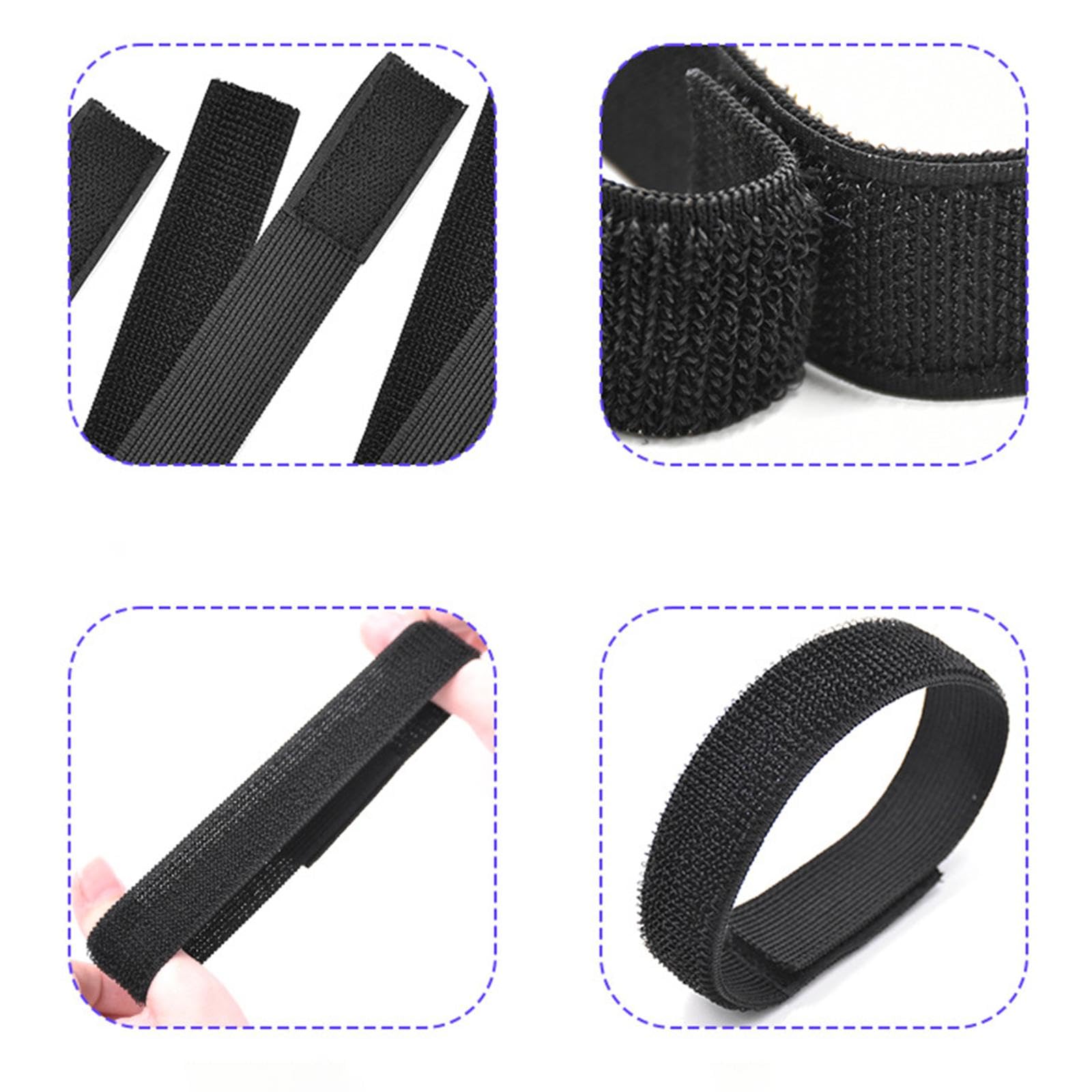 RNXRZANK 3X 6 Pieces Adjustable Elastic Leg Straps Ankle Bands for Hiking Fishing Riding Black