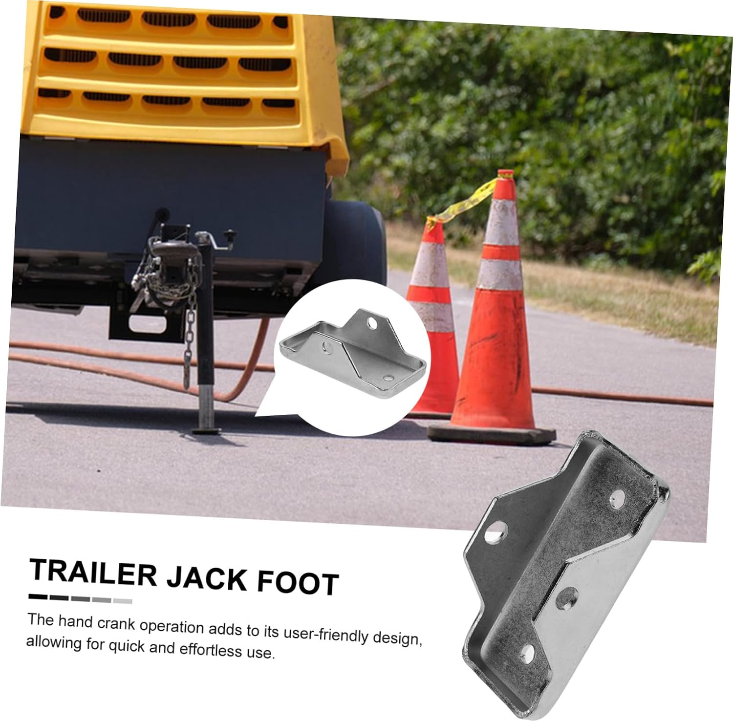 Trailer Jack Foot Pad with Safety Pin Trailer Jack Foot Plate Bracket Set Base for Rv