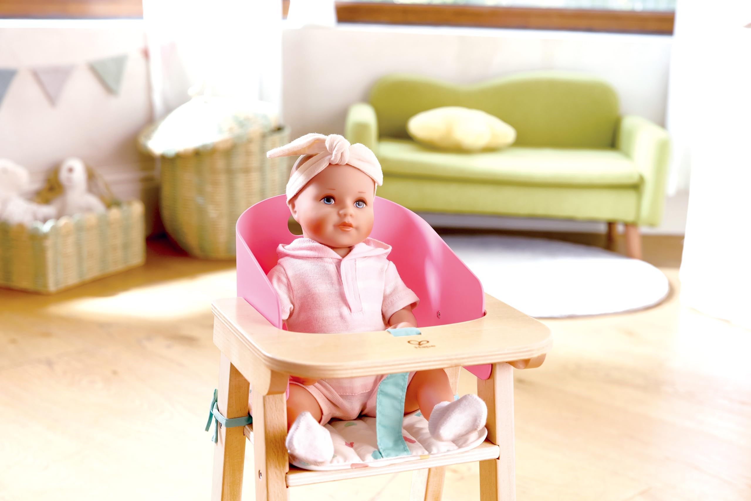Hape Seggiolone per bambole "Sweet Treats", accessorio per bambole da gioco, seggiolone in legno