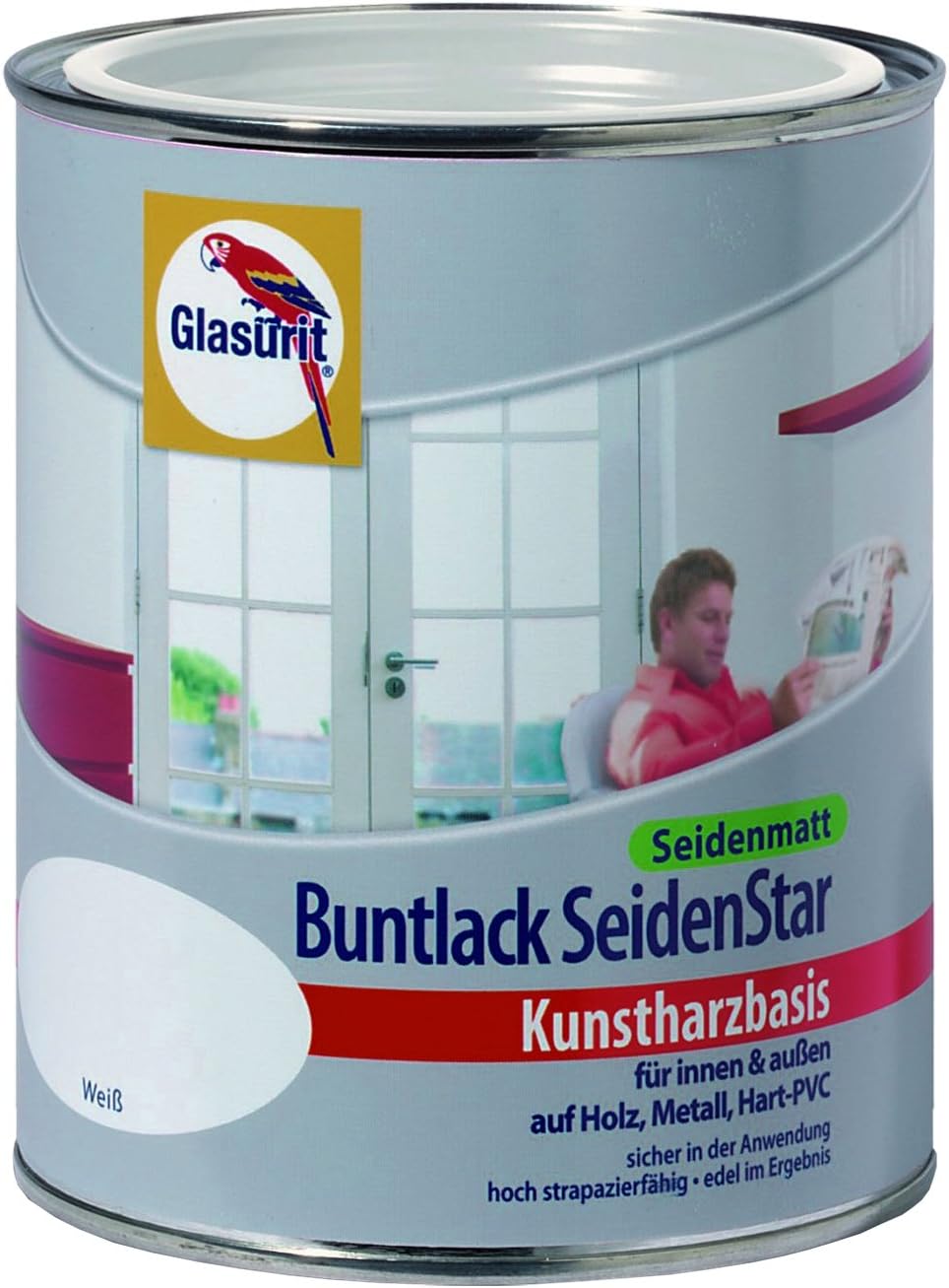 GLASURIT Coloured Silk Satin Synthetic Resin 750 ml/1021 Yellow)