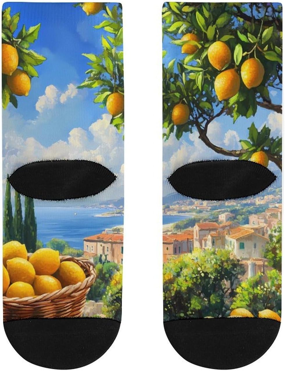 Amalfi Coast Lemon Tree Ltalian Knee High Socks Athletic Long Stockings Sport Casual Crew Tube Sock Boot 30cm
