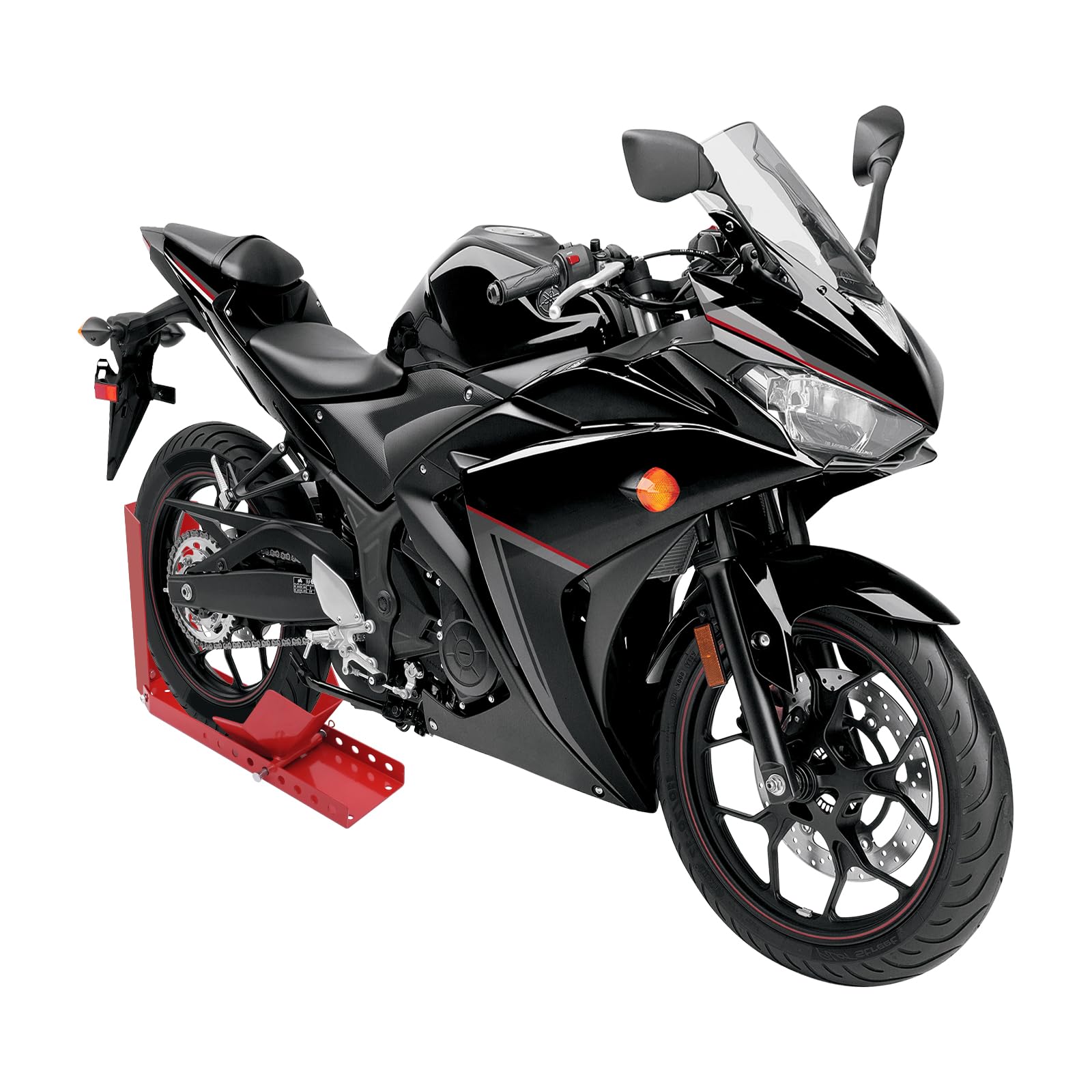 Soporte para motocicleta, abrazadera de rueda delantera de motocicleta, balancín de motocicleta, adecuado para neumáticos de 8 a 24 pulgadas, soporte de carga de neumáticos, soporte de transporte para
