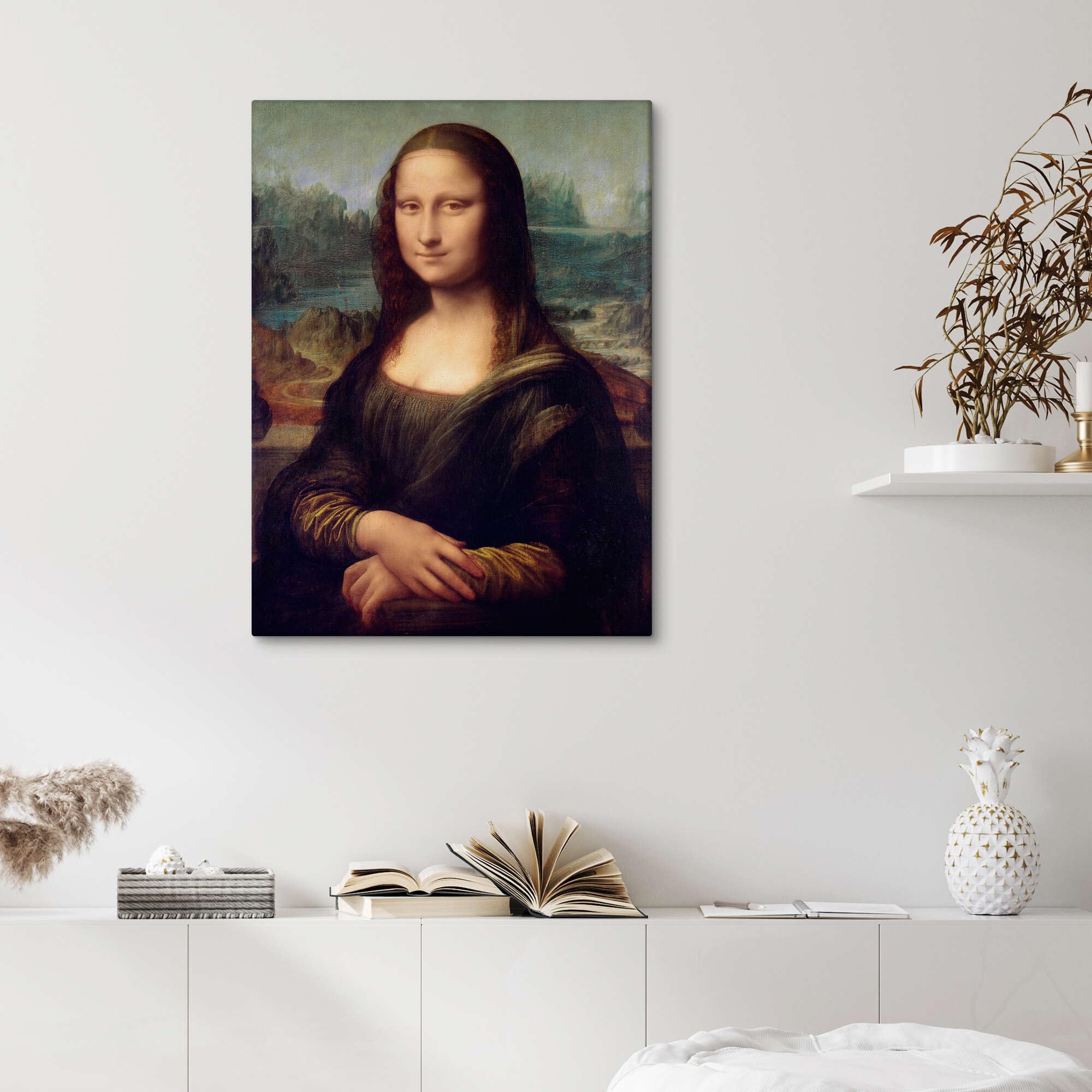 Poster La Joconde Leonardo Da Vinci 30x40 Cm | Papier Premium 250g/m² | Bord Blanc 3mm | Décoration Murale
