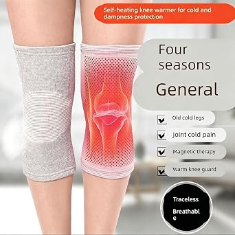 Bamboo Charcoal Compression Knee Sleeve 2-Pack, Gray Large