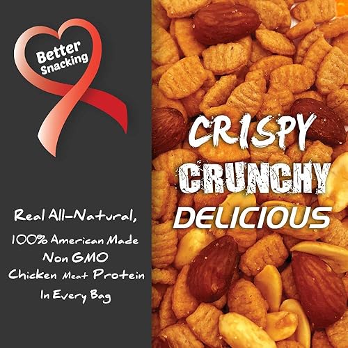 Miniatura 4 de CHXN-SNX crujiente de proteína picada Sriracha con cacahuetes y almendras 7 porciones 247oz de proteína por bolsa 74 onzas