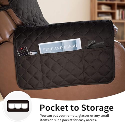 Miniatura 4 de Easy-Going - Funda reversible para sofá reclinable, protector resistente al agua con correas elásticas, para perros y gatos (sillón reclinable