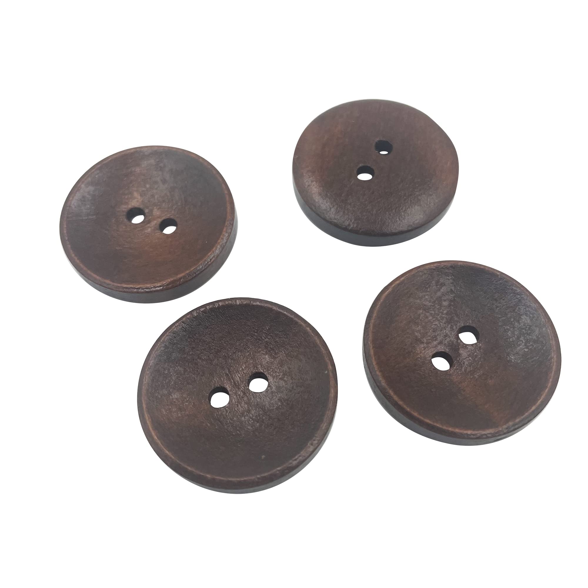 ZUMUii 100 Bottoni In Legno 15 Mm A 2 Fori - Rotondi, Per Cucito, Maglia, Scrapbooking E Progetti Fai Da Te