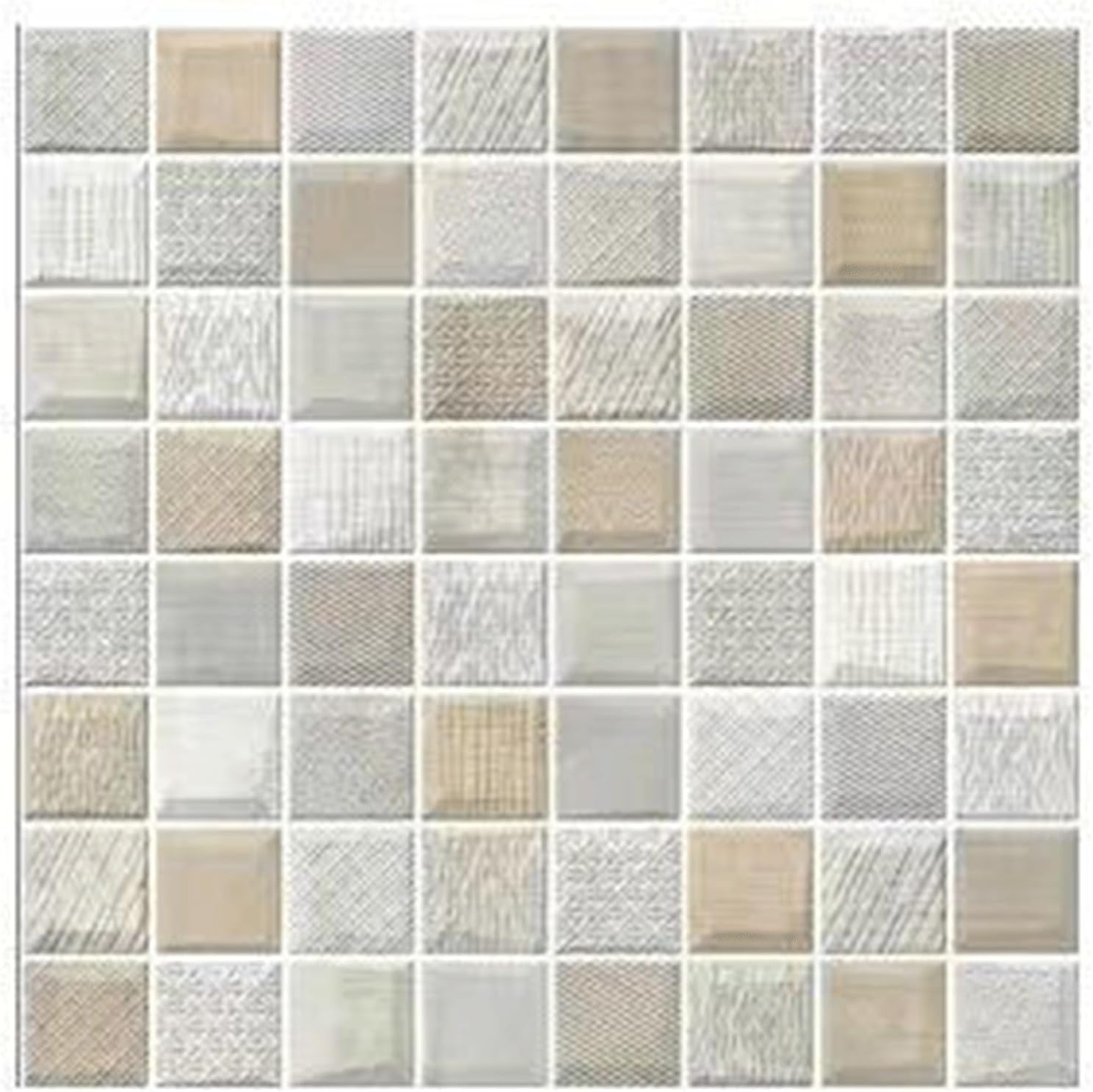 New Self-Adhesive Colorful Checkered Waterproof Wallpaper 3D Pop-Up Wall Decals for Bedroom & Living Room Feature Walls(Khaki)