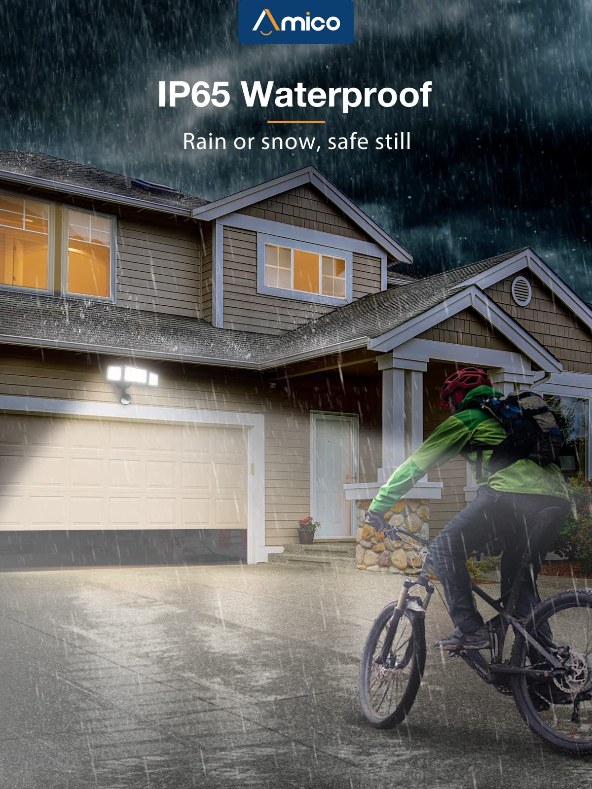 40W Remote Controlled LED Security Light Motion Outdoor, 4000LM Bright Security Light with Remote, 2700-6500K Stepless Adjustment, IP65 Waterproof, Motion Activited Light for Porch, Yard, Entryways