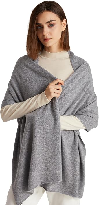GreenMount Womens Cashmere Shawls 100% Cashmere Knit Soft Warm Winter Extra Large Scarf for Women Plant Dyeing