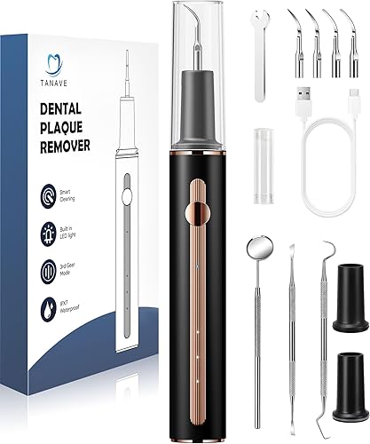 Kit de limpieza de dientes, removedor de placa para dientes, herramienta portátil para quitar placa dental con LED, blasador de placa para dientes