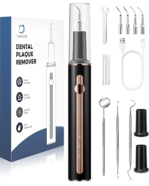 Teeth Cleaning Kit Plaque Remover for Teeth Portable Dental Plaque Remover Tool with LED Plaque Blaster for Human