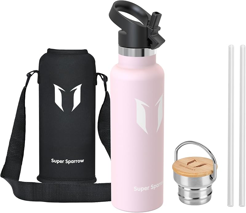 Super Sparrow rozsdamentes acél termoszpalack, BPA-mentes - cseresznyevirág - 620 ml