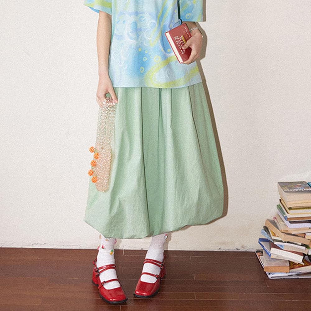 Gonna Lunga Y2K Vintage Grunge Fairycore | Vita Alta Elastica, Taglio A Linea A | Morbida In Poliestere, Marrone, Taglie S-M-L