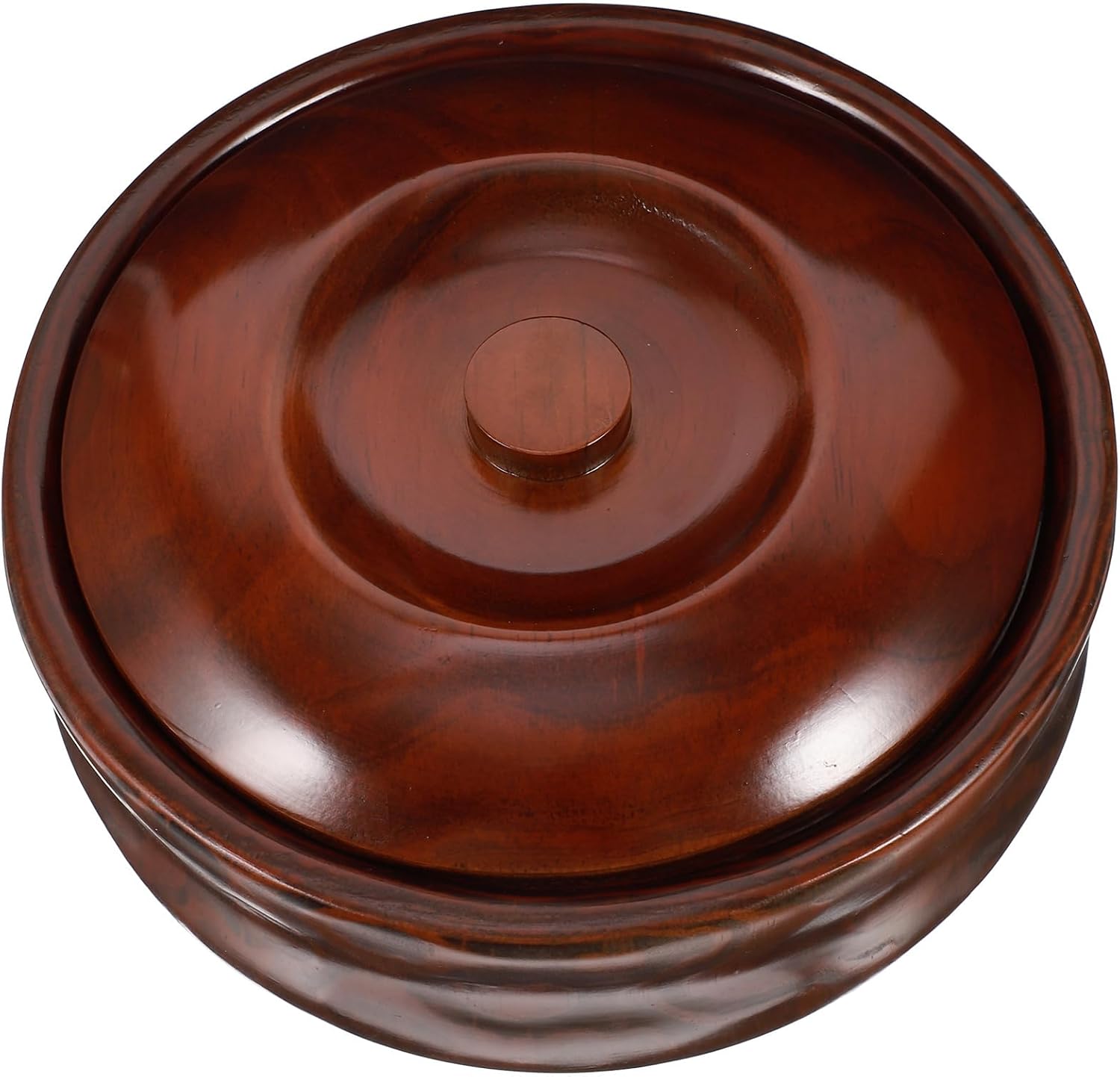 Wooden Snacks Bowl with Lid, 22-23x7.5cm Fruit Bowl Wooden Snack Holder for Kitchen Countertop Storage and Serving