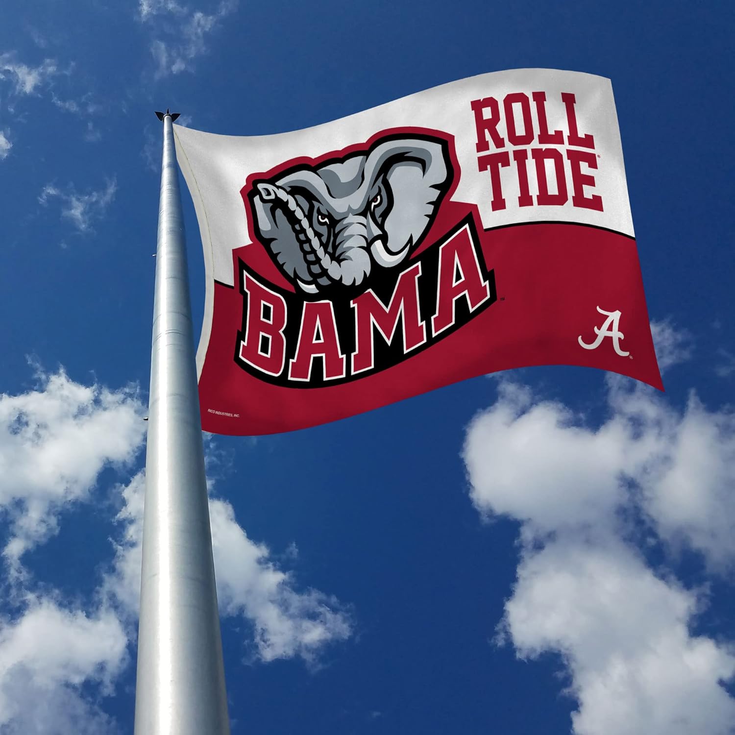 Rico Industries NCAA Alabama Crimson Tide Roll Tide Two-Tone 3' x 5' Banner Flag Single Sided - Indoor or Outdoor - Home Décor