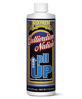 FoxFarm Cultivation Nation pH UP for Plants Nutrient Solutions - Formulated with Potassium Hydroxide for Adjustment - Ideal for Soil & Hydroponics, Raises pH Levels of Nutrient Solution - 1 Pint